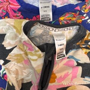 Bundle - Bonds Floral and Abstract Baby Wondersuits